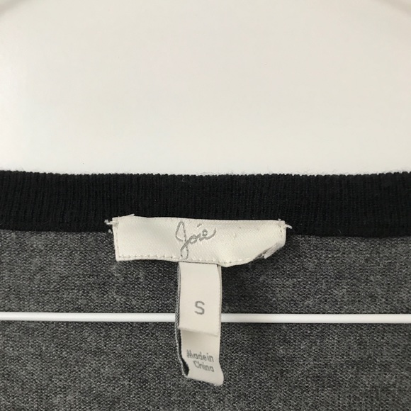 Joie Black and Gray Stripe Three Quarter Sleeves - Picture 4 of 8